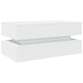 Miniatyrbillede 4 af 11: The Living Store sofabord med LED-lys 90x50x40 cm hvid -  Sofaborde