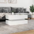 Miniatyrbillede 5 af 11: The Living Store sofabord med LED-lys 90x50x40 cm hvid -  Sofaborde