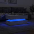Miniatyrbillede 6 af 11: The Living Store sofabord med LED-lys 90x50x40 cm hvid -  Sofaborde