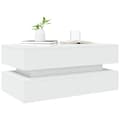 Miniatyrbillede 7 af 11: The Living Store sofabord med LED-lys 90x50x40 cm hvid -  Sofaborde