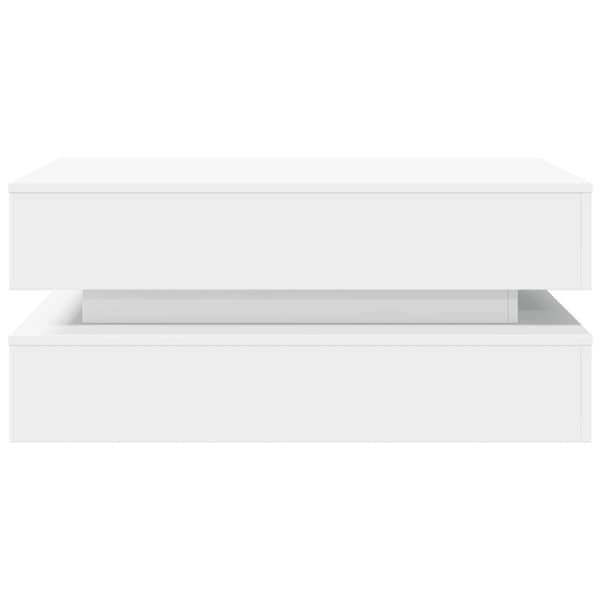 The Living Store sofabord med LED-lys 90x50x40 cm hvid - Sofaborde