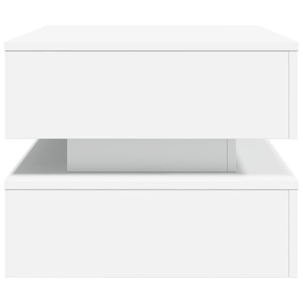 The Living Store sofabord med LED-lys 90x50x40 cm hvid - Sofaborde
