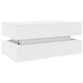 Miniatyrbillede 10 af 11: The Living Store sofabord med LED-lys 90x50x40 cm hvid -  Sofaborde