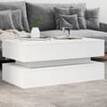 Miniatyrbillede 2 af 11: The Living Store sofabord med LED-lys 90x50x40 cm hvid -  Sofaborde