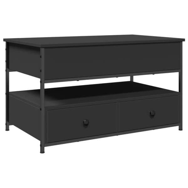 The Living Store Soffbord svart 85x50x50 cm konstruerat trä och metall - Soffbord
