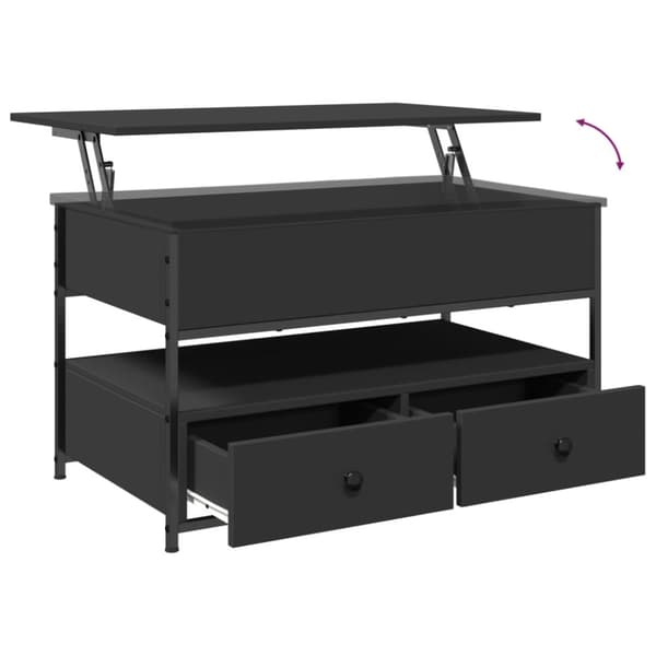 The Living Store Soffbord svart 85x50x50 cm konstruerat trä och metall - Soffbord