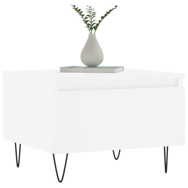 The Living Store Soffbord vit 50x46x35 cm konstruerat trä -  Soffbord