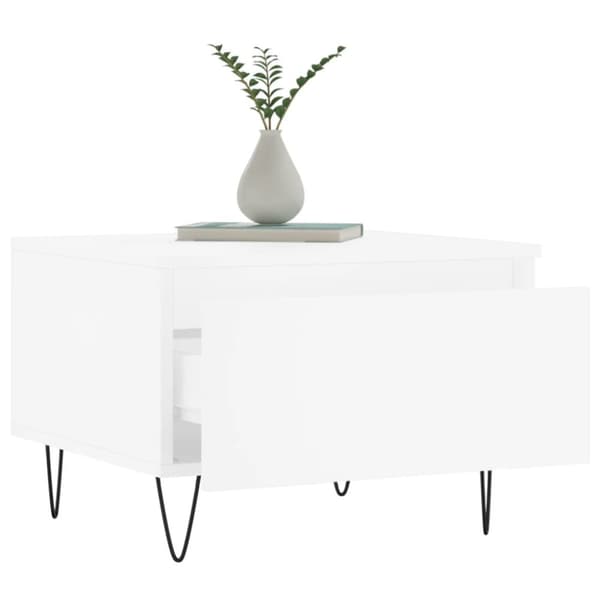 The Living Store Soffbord vit 50x46x35 cm konstruerat trä - Soffbord