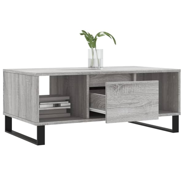 The Living Store sofabord 90x50x36,5 cm konstrueret træ grå sonoma-eg - Sofaborde