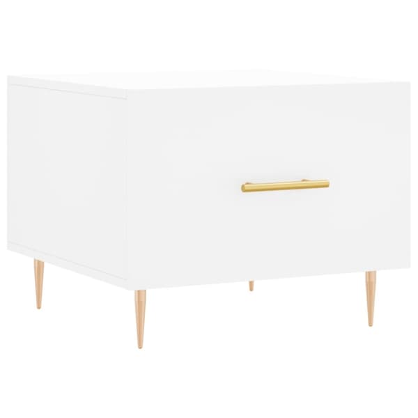The Living Store sofaborde 2 stk. 50x50x40 cm konstrueret træ hvid - Sofaborde