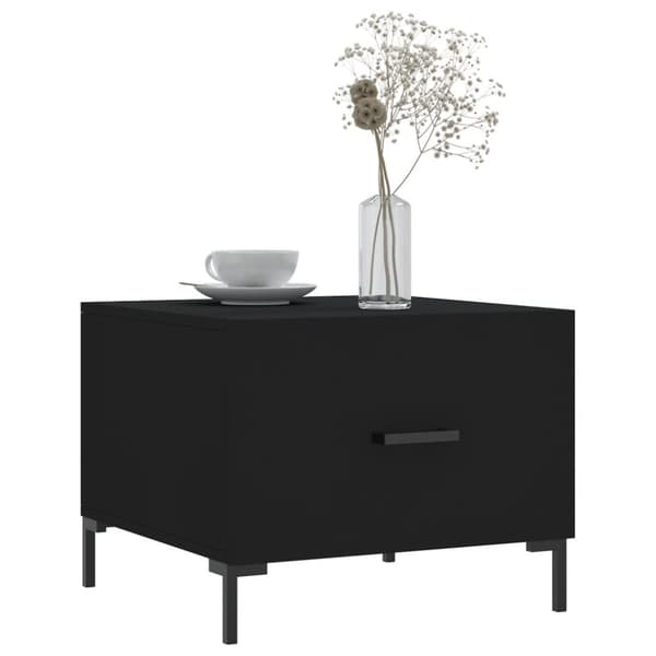 The Living Store sofaborde 2 stk. 50x50x40 cm konstrueret træ sort -  Sofaborde