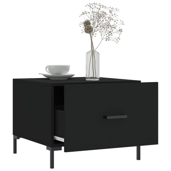 The Living Store sofaborde 2 stk. 50x50x40 cm konstrueret træ sort -  Sofaborde