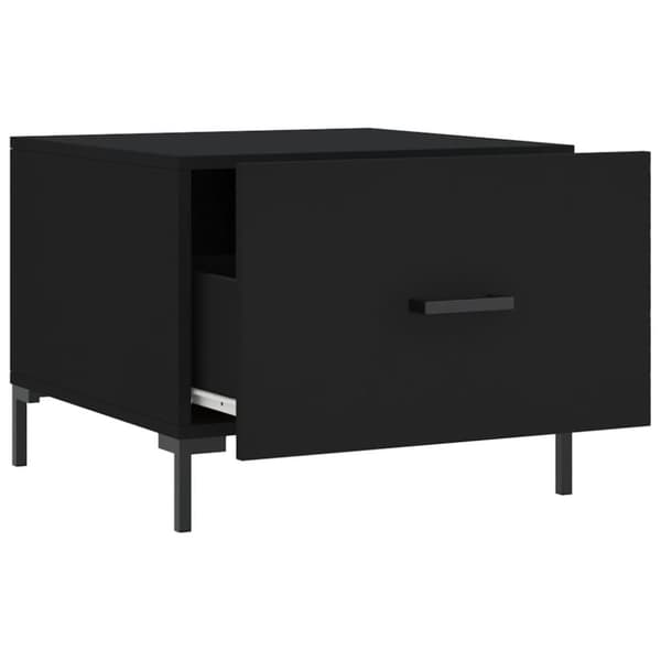 The Living Store sofaborde 2 stk. 50x50x40 cm konstrueret træ sort -  Sofaborde