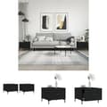 Miniatyrbillede 1 af 11: The Living Store sofaborde 2 stk. 50x50x40 cm konstrueret træ sort -  Sofaborde
