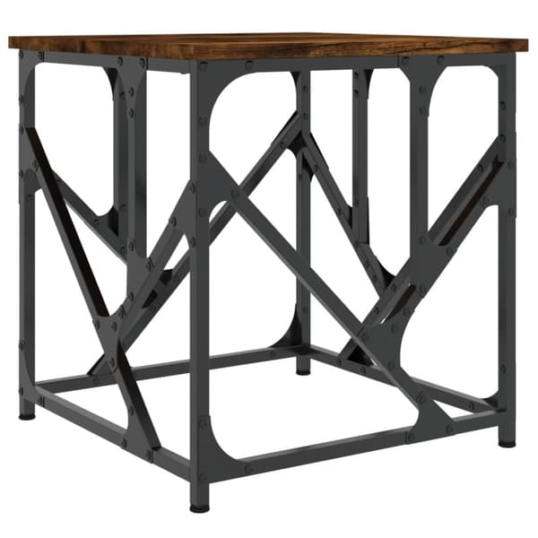 The Living Store sofabord 45x45x47,5 cm konstrueret træ røget egetræsfarve -  Sofaborde