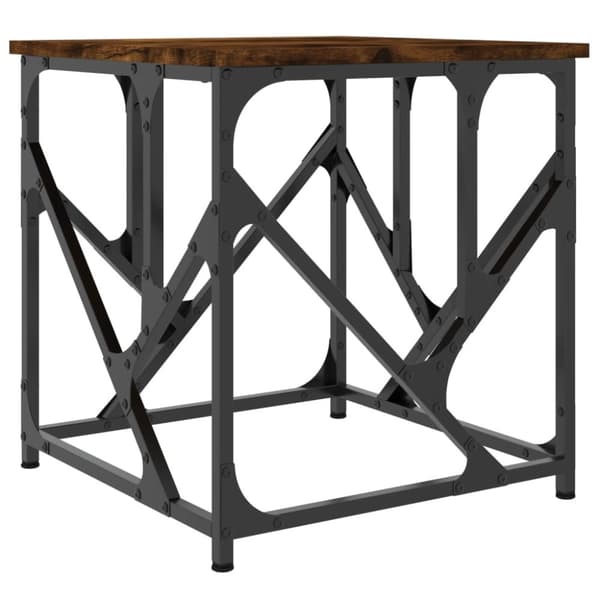 The Living Store sofabord 45x45x47,5 cm konstrueret træ røget egetræsfarve -  Sofaborde
