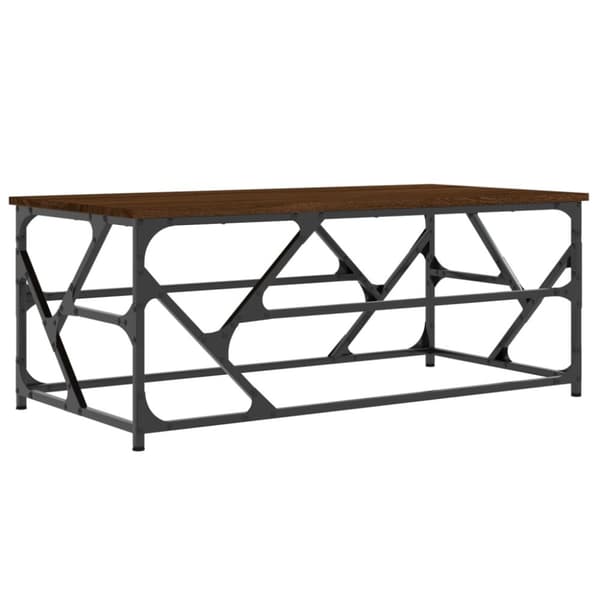 The Living Store sofabord 100x50x40 cm konstrueret træ brun egetræsfarve -  Sofaborde