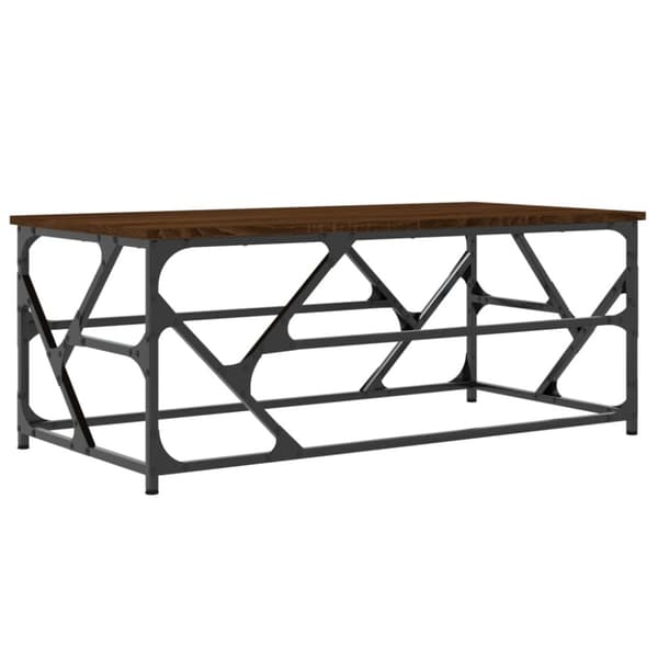 The Living Store sofabord 100x50x40 cm konstrueret træ brun egetræsfarve -  Sofaborde