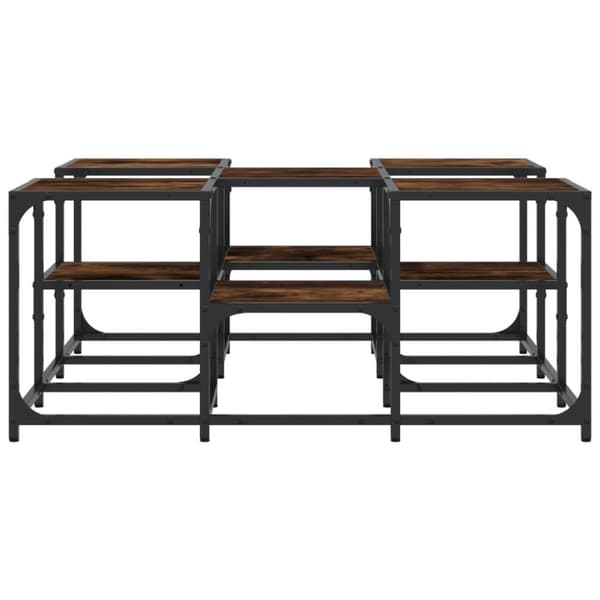 The Living Store sofabord 91x91x40 cm konstrueret træ røget egetræsfarve -  Sofaborde