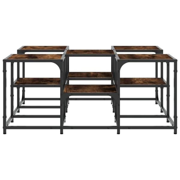 The Living Store sofabord 91x91x40 cm konstrueret træ røget egetræsfarve -  Sofaborde