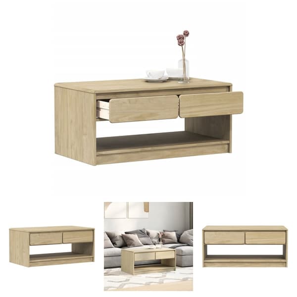 The Living Store Soffbord SAUDA ek 99x55x45 cm massiv furu -  Soffbord