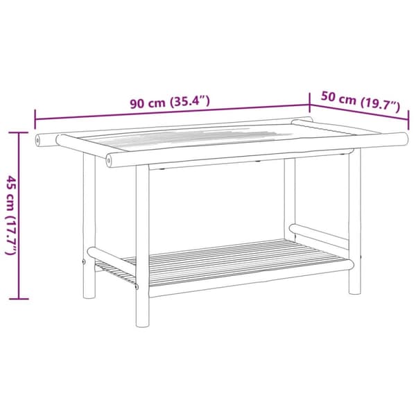 The Living Store Soffbord 90x50x45 cm bambu - Soffbord