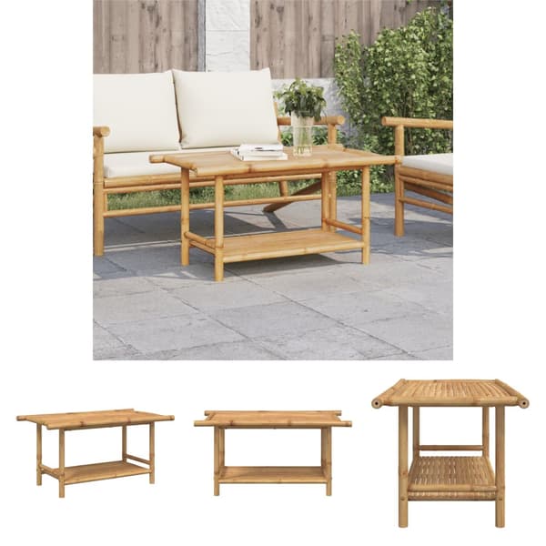 The Living Store Soffbord 90x50x45 cm bambu -  Soffbord