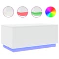 Miniatyrbillede 3 af 11: The Living Store sofabord med LED-lys 90x50x40 cm hvid -  Sofaborde