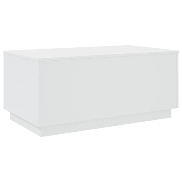 The Living Store sofabord med LED-lys 90x50x40 cm hvid - Sofaborde