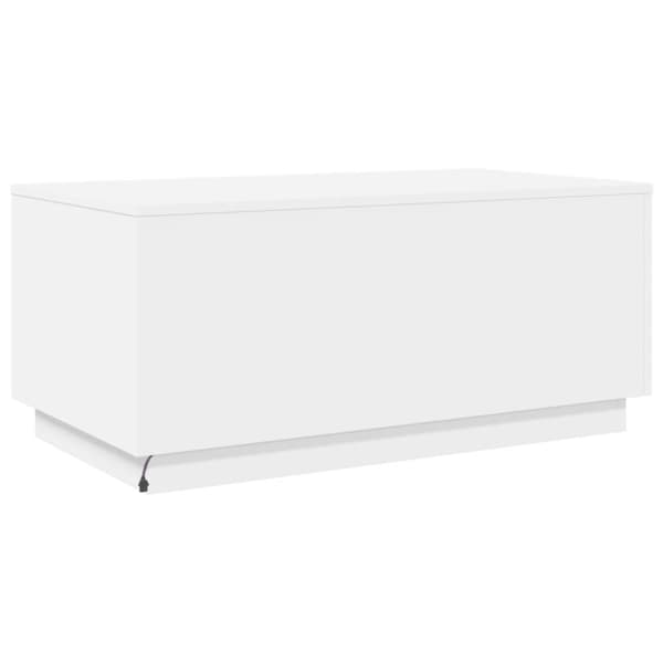 The Living Store sofabord med LED-lys 90x50x40 cm hvid - Sofaborde