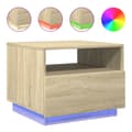 Pikkukuva 3 / 11: The Living Store Sohvapöytä LED-valoilla Sonoma-tammi 50x49x40 cm -  Kahvipöydät
