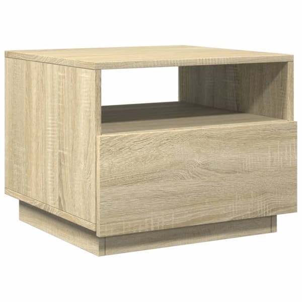 The Living Store Sohvapöytä LED-valoilla Sonoma-tammi 50x49x40 cm - Kahvipöydät