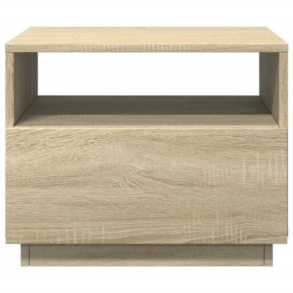 The Living Store Sohvapöytä LED-valoilla Sonoma-tammi 50x49x40 cm - Kahvipöydät