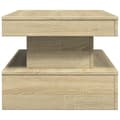 Miniatyrbillede 9 af 11: The Living Store sofabord med LED-lys 90x50x40 cm sonoma-eg -  Sofaborde