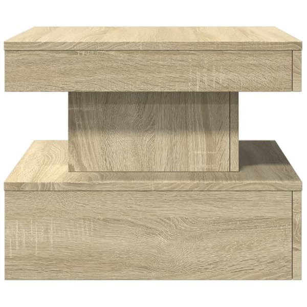 The Living Store Soffbord med LED sonoma-ek 50x50x40 cm - Soffbord