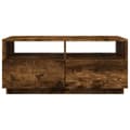 Miniatyrbillede 6 af 11: The Living Store sofabord med LED-lys 90x49x40 cm røget egetræsfarve -  Sofaborde