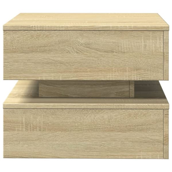 The Living Store Sohvapöytä LED-valoilla Sonoma-tammi 50x50x40 cm -  Kahvipöydät