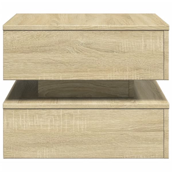 The Living Store Sohvapöytä LED-valoilla Sonoma-tammi 50x50x40 cm -  Kahvipöydät