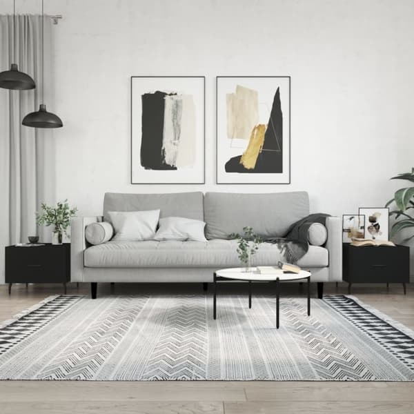 The Living Store Sohvapöydät 2 kpl musta 50x50x40 cm tekninen puu -  Kahvipöydät