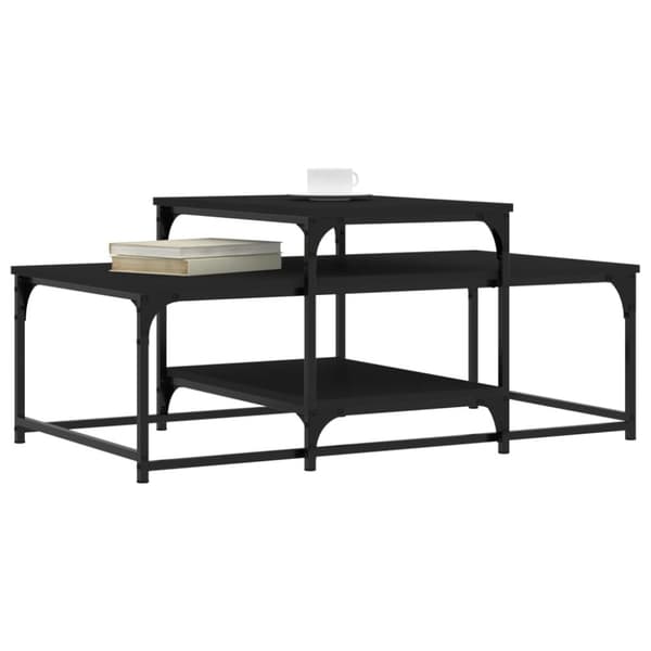 The Living Store sofabord 102x60x45 cm konstrueret træ sort -  Sofaborde