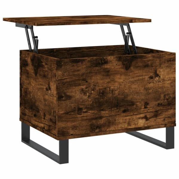 The Living Store Soffbord rökfärgad ek 60x44,5x45 cm konstruerat trä -  Soffbord