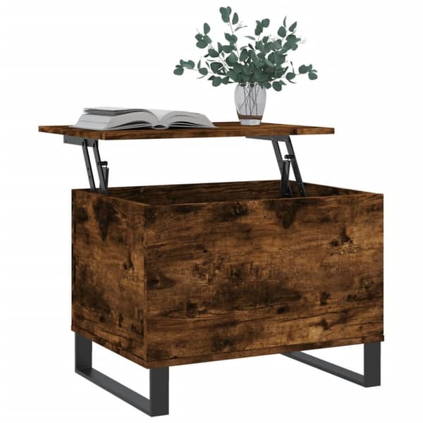 The Living Store Soffbord rökfärgad ek 60x44,5x45 cm konstruerat trä -  Soffbord