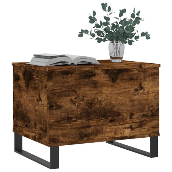 The Living Store Soffbord rökfärgad ek 60x44,5x45 cm konstruerat trä -  Soffbord