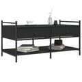 Miniatyrbillede 4 af 11: The Living Store sofabord 99x50x50 cm konstrueret træ sort -  Sofaborde