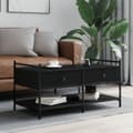 Miniatyrbillede 2 af 11: The Living Store sofabord 99x50x50 cm konstrueret træ sort -  Sofaborde