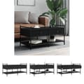 Miniatyrbillede 1 af 11: The Living Store sofabord 99x50x50 cm konstrueret træ sort -  Sofaborde