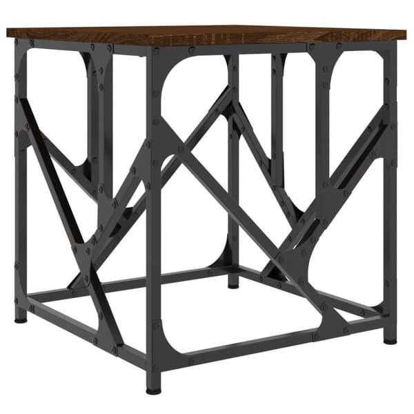The Living Store Soffbord brun ek 45x45x47,5 cm konstruerat trä -  Soffbord