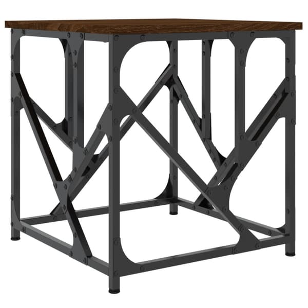 The Living Store Soffbord brun ek 45x45x47,5 cm konstruerat trä -  Soffbord