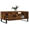 Miniatyrbillede 5 af 11: The Living Store sofabord 90x50x36,5 cm konstrueret træ røget egetræsfarve -  Sofaborde