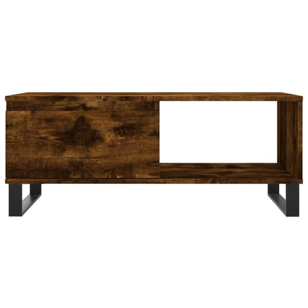 The Living Store sofabord 90x50x36,5 cm konstrueret træ røget egetræsfarve - Sofaborde